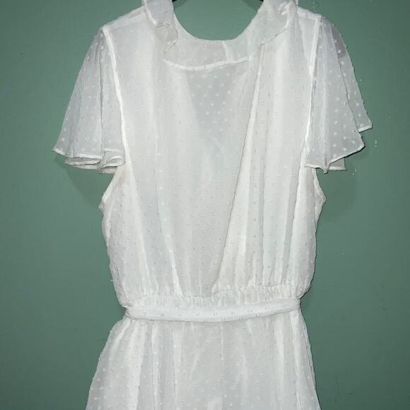 City Chic Spot Flutter Peplum Top White L/20 NWT - Picture 8 of 9